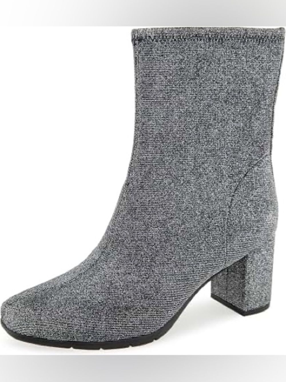 Aerosoles Miley Gunmetal Metallic Textile Block Heel Ankle Boots Sz 7